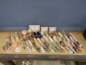 Large collection of miniature ceramic shoes, hats, handbags and trinket pots