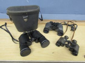 3 Pairs of binoculars to include 1917 Military