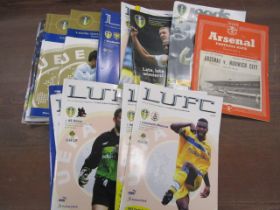 Leeds FC match programmes 1999-2009 plus one Arsenal list of matches in photos