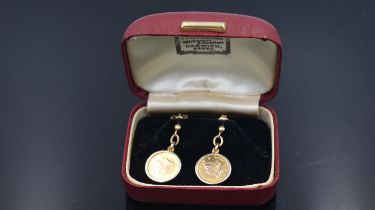 A pair of 9ct 1853 One Dollar earrings
