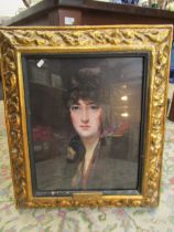 A'Melrosa' portrait print in a papier mache frame 73x63cm