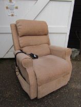 Electric reclining armchair with remote from a house clearance