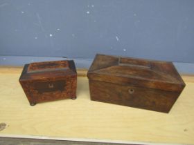 2 Wooden tea caddies