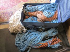 A large quantity of rope in a suitcase