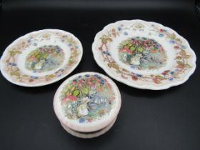 Royal Doulton Brambly Hedge Autumn trinket pot and 2 plates