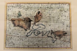 Astrological map framed and glazed 62 x 82 cm