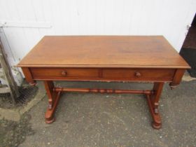 Mahogany library table are 118cmW 55cmD and 77cmH