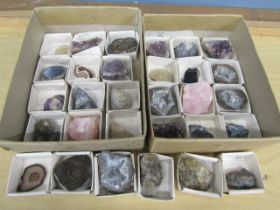 A collection of fossils, geodes etc