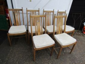 Set of 6 Ercol upholstered dining chairs