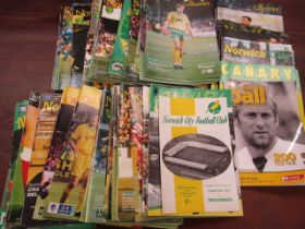 Norwich City programmes late 1980's to 00's list in photos of matches