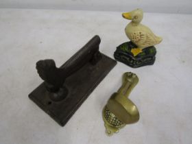 Welly and golfing door knockers and small duck door wedge