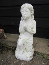 Concrete lady garden statue