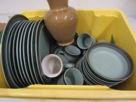 Denby vase and a quantity of oven to table ware