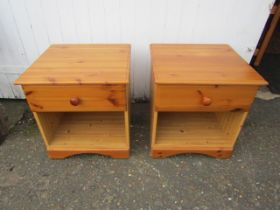 Pair of pine bedside cabinets