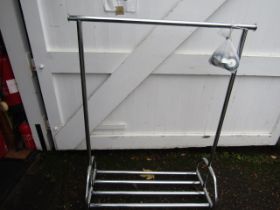 A metal clothes rail