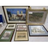 Watercolour, Photo's, etchings and prints relating to York and Bath