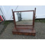 Mahogany veneered dressing table mirror with 3 drawers