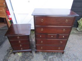 Stag chest of drawers and bedside drawers