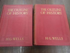 H.G Wells George Newnes first editions 'The Outline of History' books vol 1 and 2 cr1920 (no date)