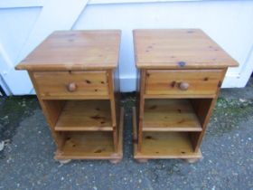 Pair of pine bedside cabinets