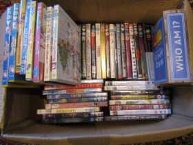 A box various DVDs