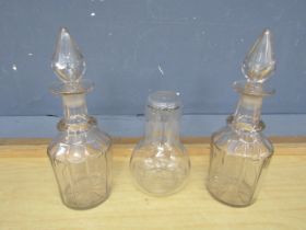 3 Glass decanters