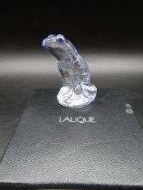 Lalique frog with cert and box 6.5cm