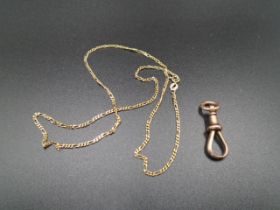 9ct gold necklace together with a 9ct gold fob chain clasp, 5.2g