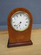 Mahogany cased wind up mantel clock