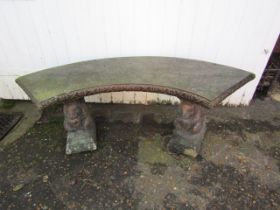 Concrete garden bench