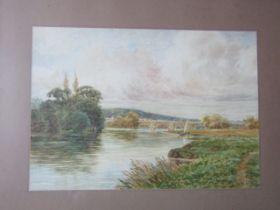 Signed watercolour of Wallingford Bridge, framed and glazed 30cm x 40cm approx