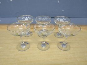 Set of 6 vintage Babycham glasses