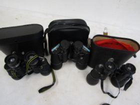 3 pairs binoculars inc Tasco, Miranda and Scheffel