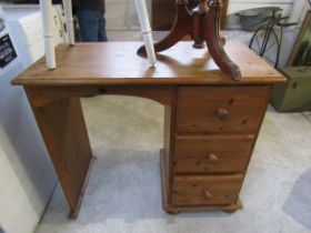 Pine dressing table, stool, wine table and one side of a pedestal desk base unit- see photos