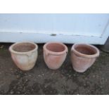 3 Terracotta garden pots