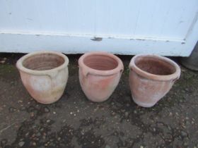 3 Terracotta garden pots