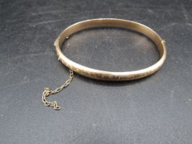 9ct rose gold bangle 5gms broken safety chain