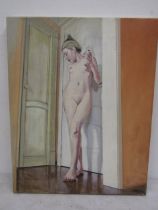 Neil Ward-Robinson oil on canvas nude 52x40cm unframed