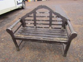 Wooden Lutyens style garden bench