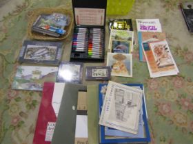 Art lot- water colours, books on drawing, paper etc etc