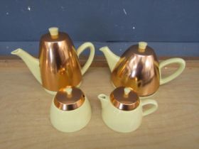 Vintage Heatmaster copper and ceramic insulated tea/coffee set