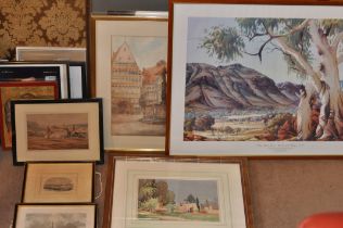 A collection of picture to include prints and watercolours