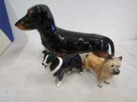 Beswick Dachshund, Collie and cairn terrier