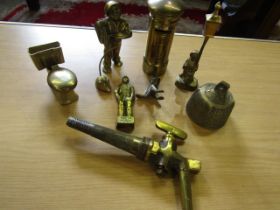 Various brass ornaments and spray head