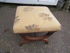 Upholstered Savonarola style footstool