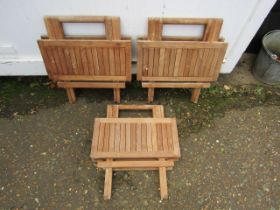 3 Folding hardwood garden tables