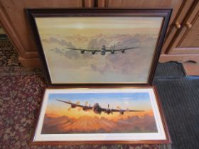 2 Aircraft prints, framed and glazed and 5 unframed photos