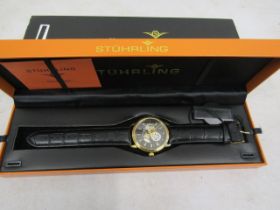 Stuhrling watch as new in original box with cert