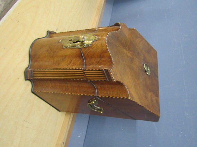 19th Century mahogany inlaid cutlery box