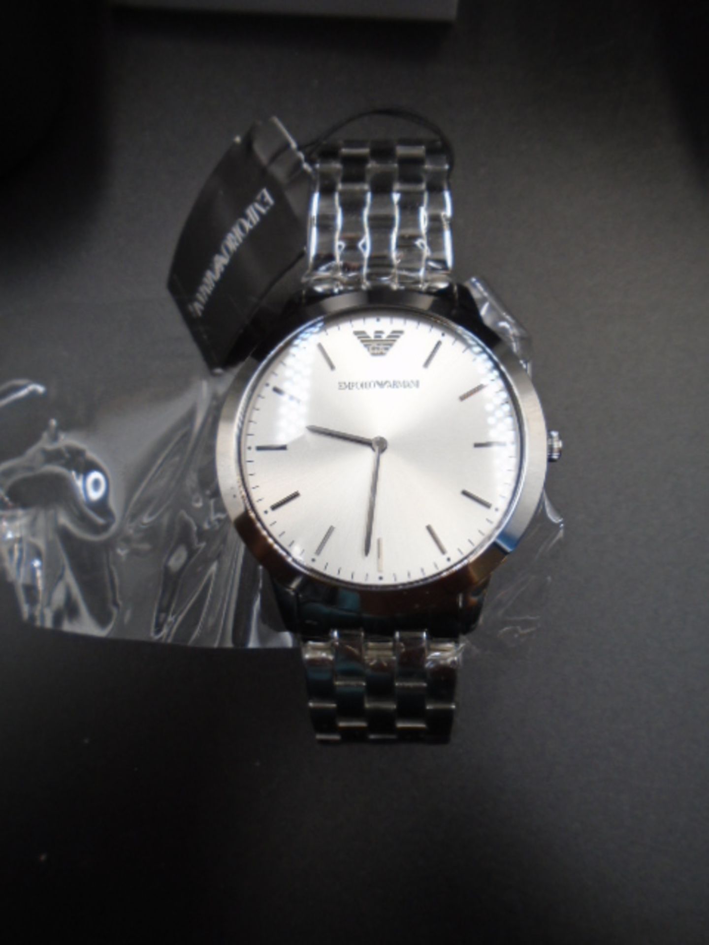 2 Emporio Armani watches - mens dino slim steel bracelet model AR 1745 and ladies quartz watch - Image 9 of 11